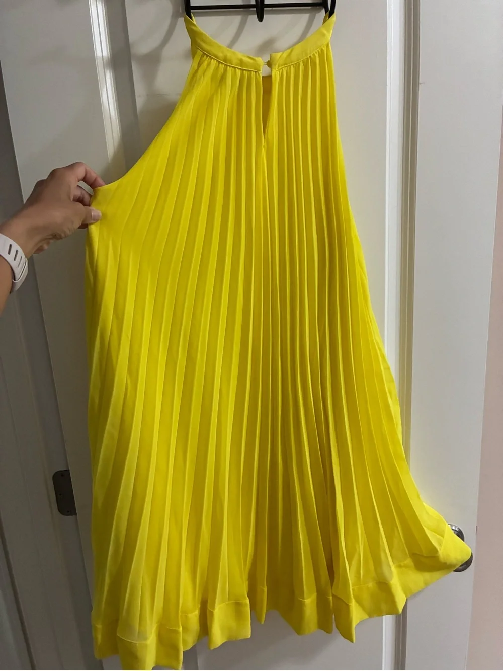 Zara Canary Yellow Pleated Dress